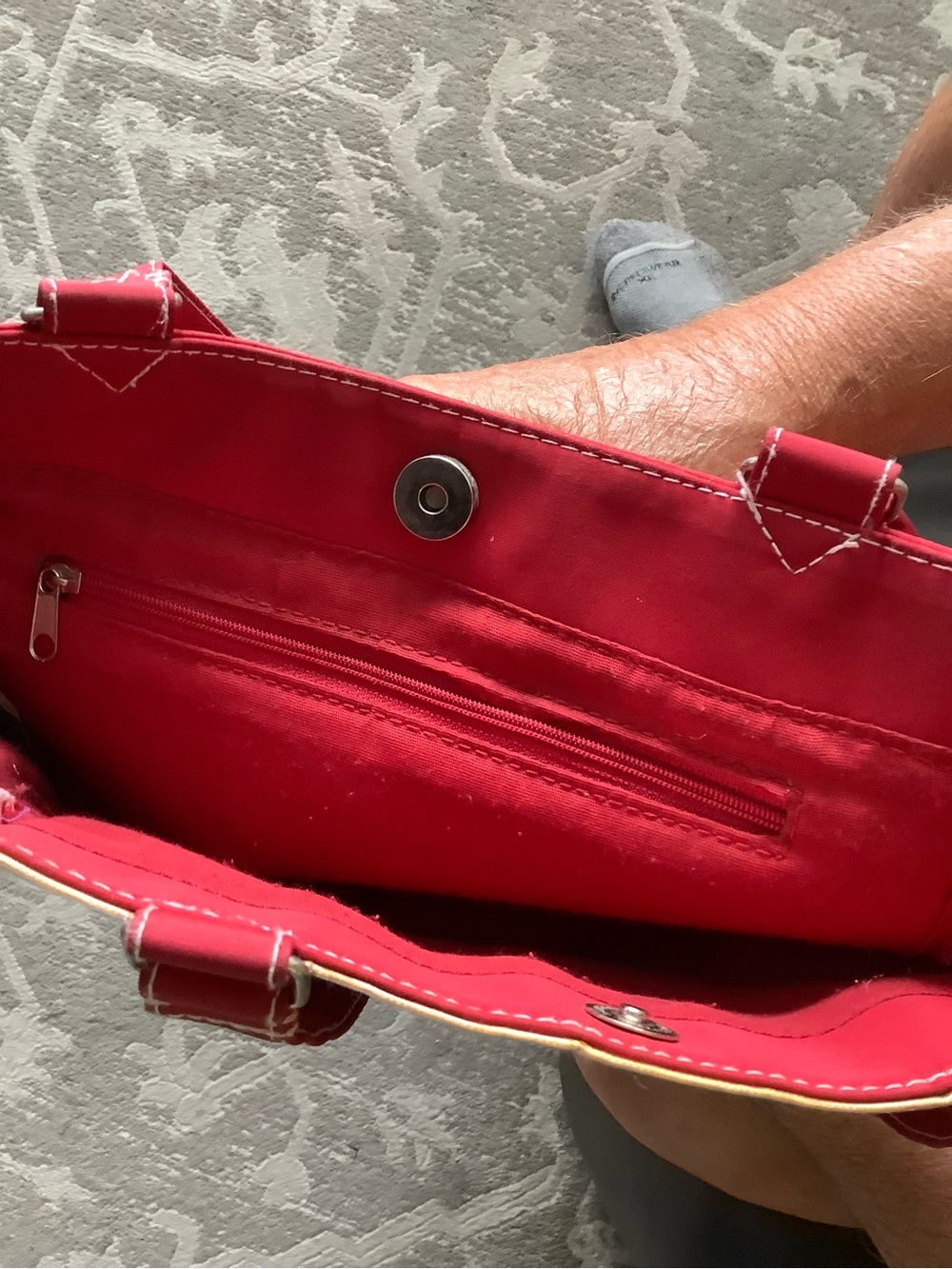 Disney Red Tote Bag with Mickey Mouse Clear Front Panel - Picture 2 of 6